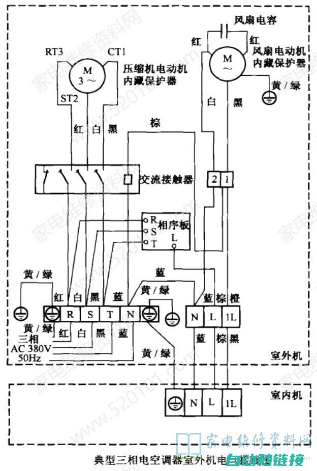 三相电空调器室外机电气接线图